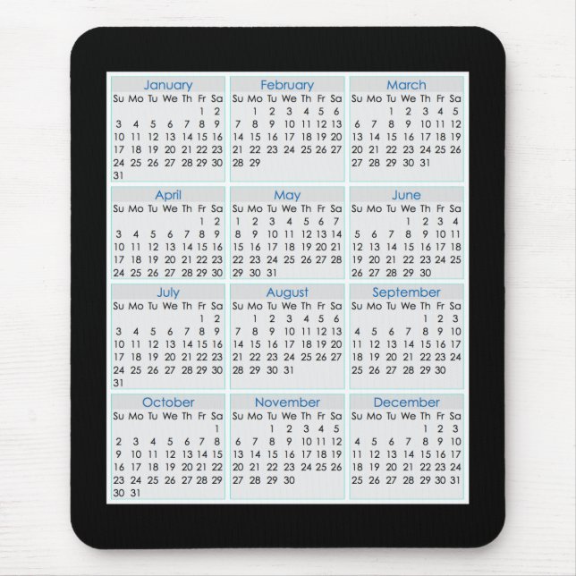 Bunter Maus-Auflage Kalender für 2016 Mousepad (Vorne)