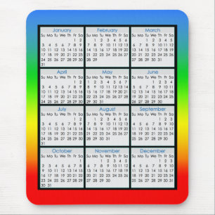 Bunter Maus-Auflage Kalender für 2016 Mousepad