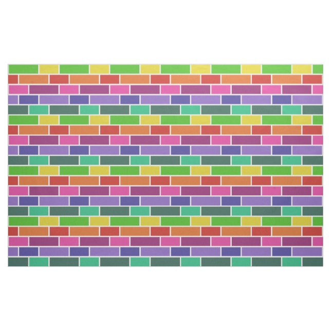 Bunter moderner Ziegelstein-geometrisches Muster Stoff (Fat Quarter (45,7 x 55,9 cm))