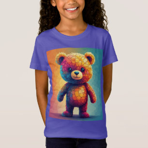 Bunter Mosaik-Teddybär T-Shirt