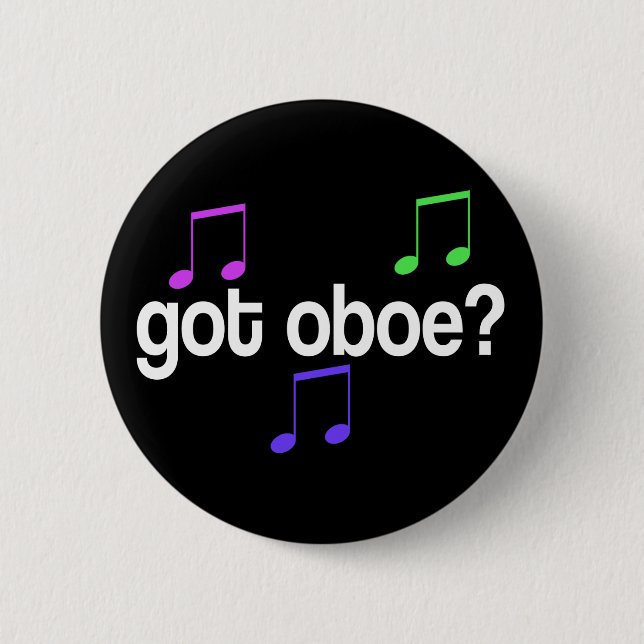 Bunter Musik Oboe Knopf Button (Vorderseite)