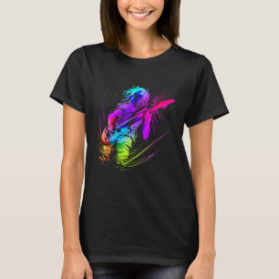 Bunter Musiker Bass E-Gitarre Spieler T-Shirt