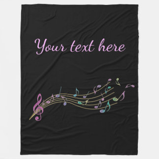 Bunter Musiknoten mit kundengerechtem Text Fleecedecke