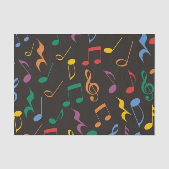 Bunter Musiknoten Seidenpapier (Vorderseite)