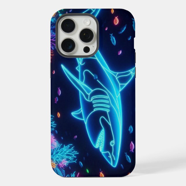 Bunter Neonhai iPhone Hülle (Rückseite)