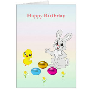 Bunter Ostereier & Hase Geburtstag