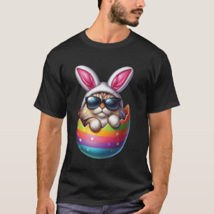 Bunter Osterhase Katze - Süße Kitty Katze Ostern T-Shirt