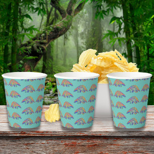 Bunter Pangolin-Kindergeburtstag in Teal Pappbecher