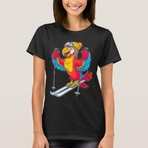 Bunter Papagei Skivergnügen Winterfreude T-Shirt