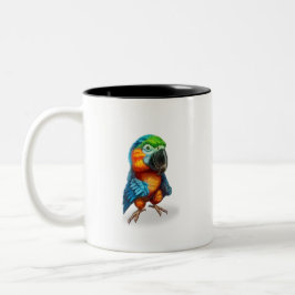 Bunter Papagei! Zweifarbige Tasse