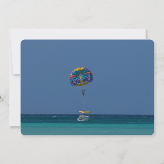 Bunter Parasailing Einladung (Vorderseite)