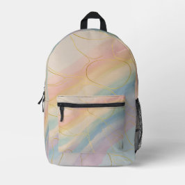 Bunter Pastell-Rucksack mit goldenen Linien Bedruckter Rucksack