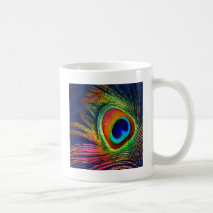 Bunter Pfauenfederndruck Tasse