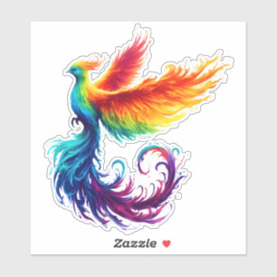 Bunter Phönix Vogel Vielfalt LGBTQ Liebe Alle Aufkleber