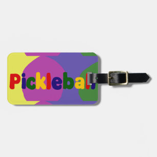 Bunter Pickleball Buchstabe-Kunst-Entwurf Gepäckanhänger