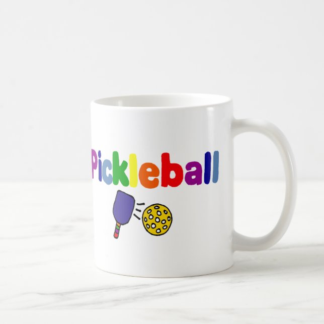 Bunter Pickleball Kunst-Entwurf Kaffeetasse (Rechts)