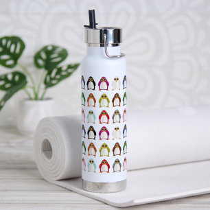 Bunter Pinguin Muster Spaß Whimsical Süßes Tier Trinkflasche
