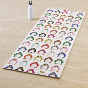 Bunter Pinguin Muster Spaß Whimsical Süßes Tier Yogamatte