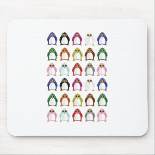 Bunter Pinguin Muster Süß Kawaii Lustig Schreibtis Mousepad