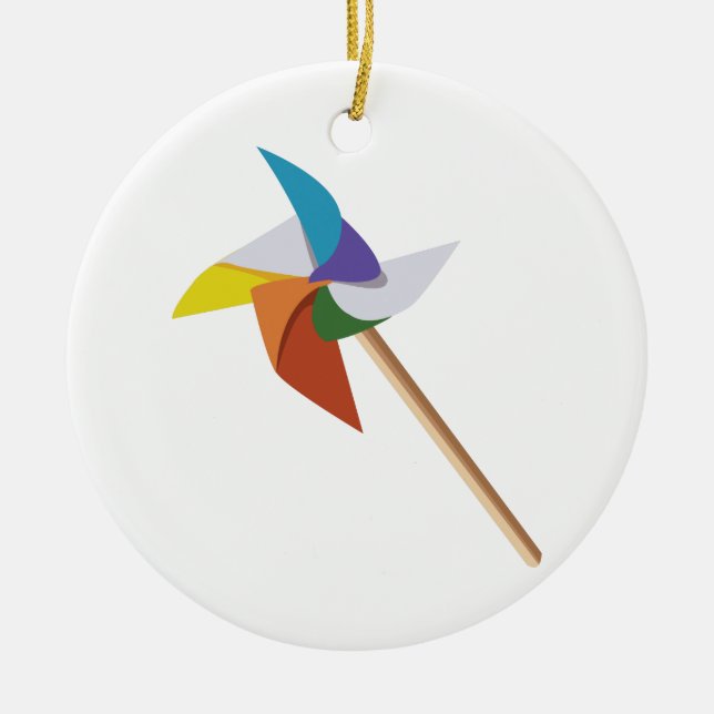Bunter Pinwheel Keramik Ornament (Vorne)
