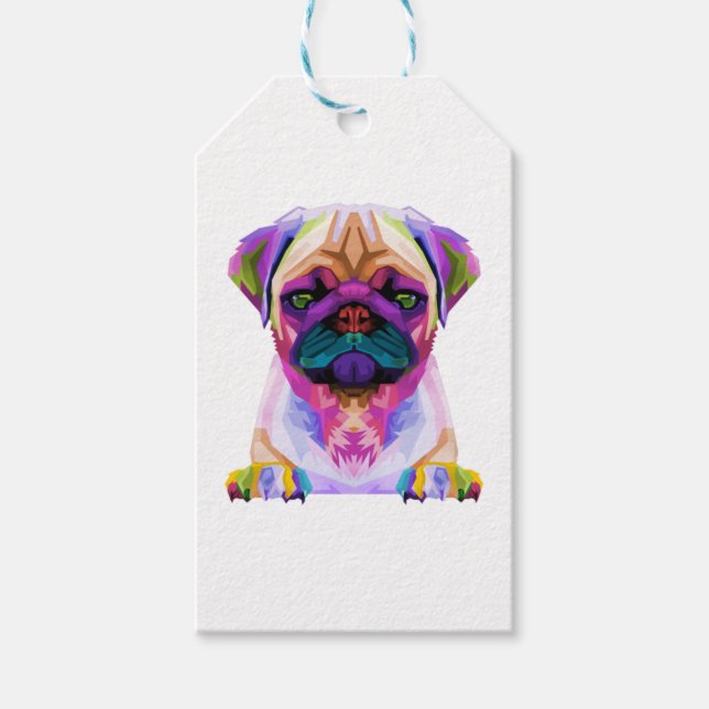 Bunter Pit bull T - Shirt, Pitbull Lover T-Shirt,  Geschenkanhänger (Vorderseite)