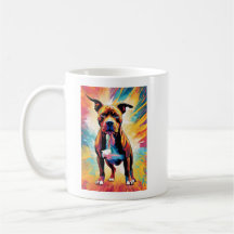 Bunter Pitbull-Becher – Kühnes Pop-Art-Hund-Design