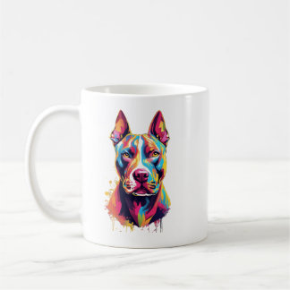 Bunter Pitbull Becher – Lebendiges Pop-Art-Hund-De Kaffeetasse