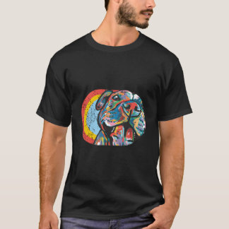 Bunter Pitbull-Lächeln-Hund Ist Liebe Retro Vintag T-Shirt