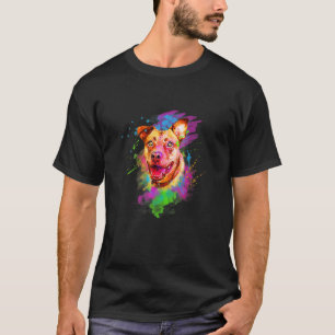 Bunter Pitbull Terrier Für Hund Lustiger Junge Mäd T-Shirt