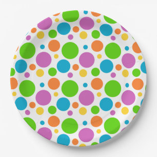 Bunter Polka Dot Pappteller
