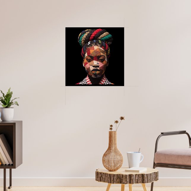 Bunter Poster über Schwarze Frauen zum Feiern (Wohnzimmer 3)