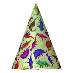 Bunter prähistorischer Dinosaurier-Party-Hut Partyhütchen
