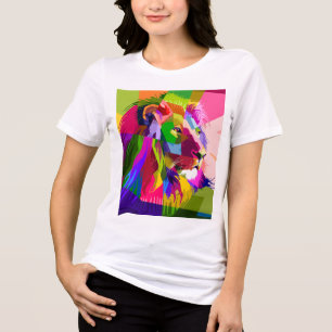 Bunter prismatischer Pop-Art-Entwurf eines Löwen Tri-Blend Shirt
