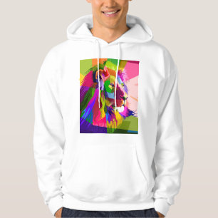 Bunter, prismatischer Pop-Art-Löwe Hoodie