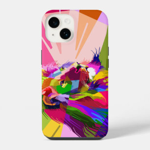 Bunter, prismatischer Pop-Art-Löwe iPhone 14 Hülle