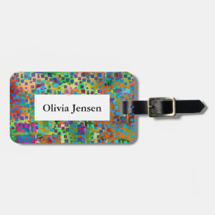 Bunter quadratischer Confetti-abstrakte Gepäckanhänger