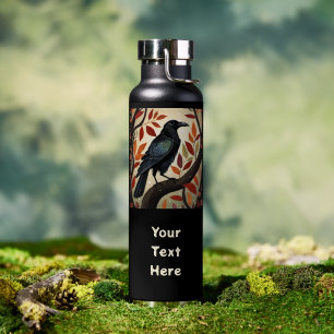 Bunter Rabe auf einem Baum sitzend Trinkflasche