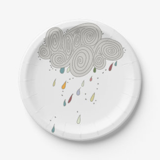 Bunter Regen-Wolken-Papier-Teller Pappteller