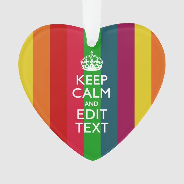 Bunter Regenbogen behalten Ruhe und Ihren Text Ornament (Vorderseite)