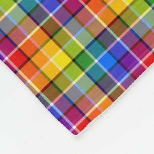 Bunter Regenbogen kariert Fleecedecke