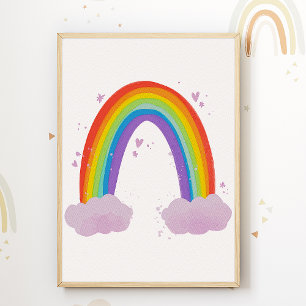 Bunter Regenbogen-Kinderzimmerposter-Nursery-Print Poster