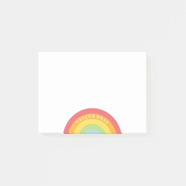 Bunter Regenbogen-personalisierte Post-it Klebezettel (Vorderseite)