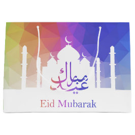 Bunter Regenbogen polygonales Eid - große Geschenktüte
