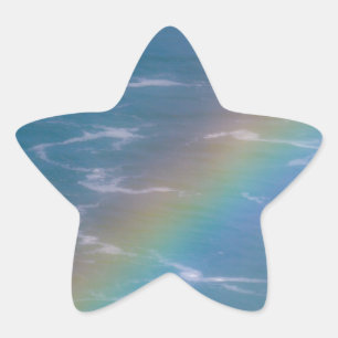 Bunter Regenbogen Stern-Aufkleber