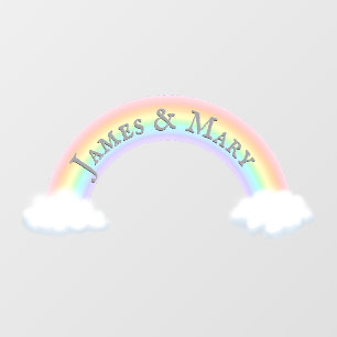 Bunter Regenbogenbogen mit Wolken Persönlich Fensteraufkleber