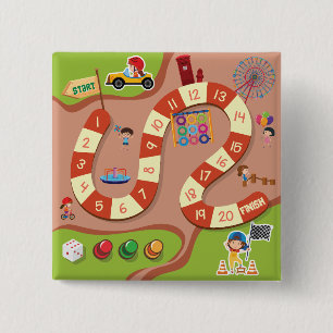 Bunter Rennstrecken-Brettspiel für Kinder Button