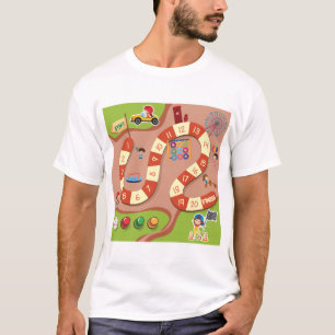 Bunter Rennstrecken-Brettspiel für Kinder T-Shirt
