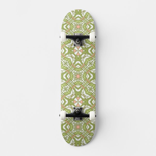 Bunter Retro Musterhintergrund 2 Skateboard (Vorderseite)