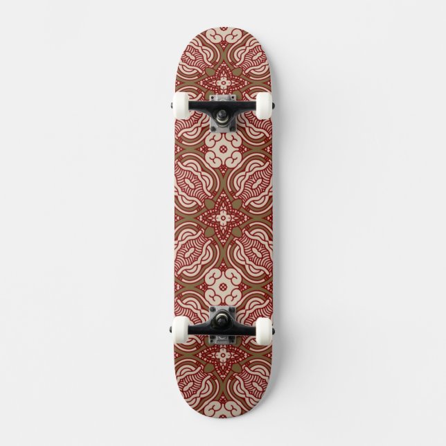Bunter Retro Musterhintergrund 4 Skateboard (Vorderseite)