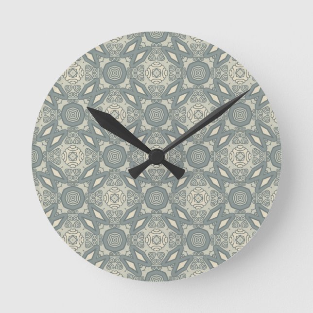 Bunter Retro Musterhintergrund 5 Runde Wanduhr (Vorderseite)